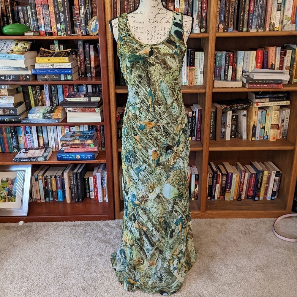 SUNNY girl maxi dress size small chiffon animal print nwt modcloth